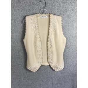 Magnolia Vintage Sweater Vest Womens M Made In Hong Kong Granny Chic Cottagecore